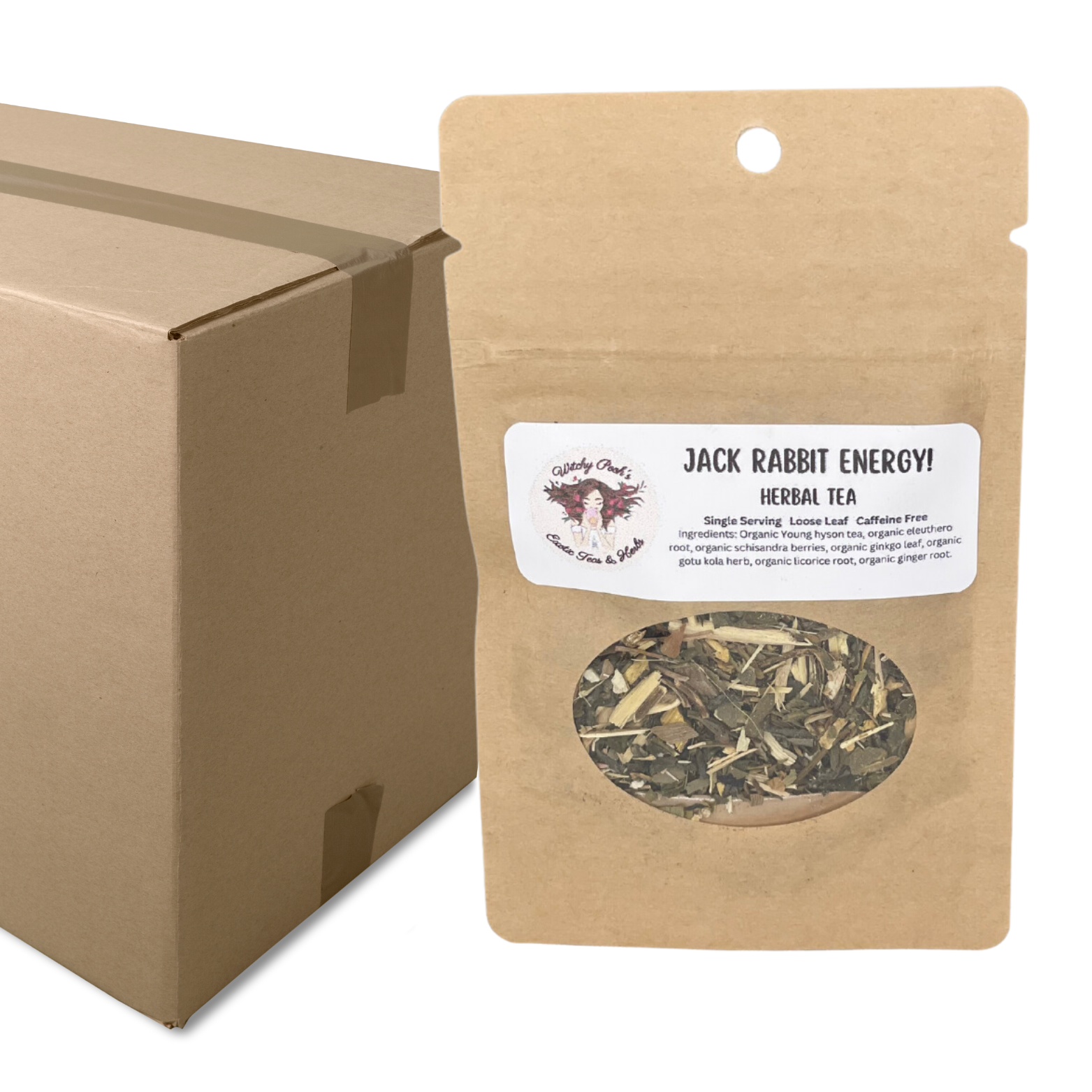 Witchy Pooh's Jack Rabbit Energy! Loose Leaf Functional Herbal Tea, Caffeine Free, Sugar Free Energy Drink-6