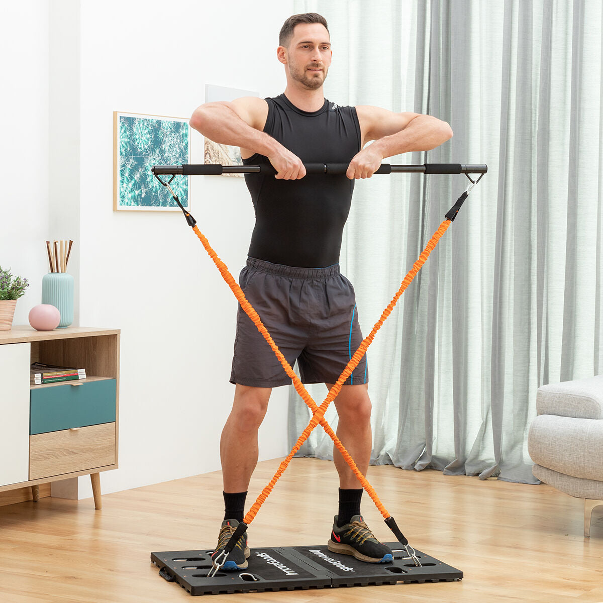 Integrovaný přenosný tréninkový systém s průvodcem cvičením Gympak Max InnovaGoods-14