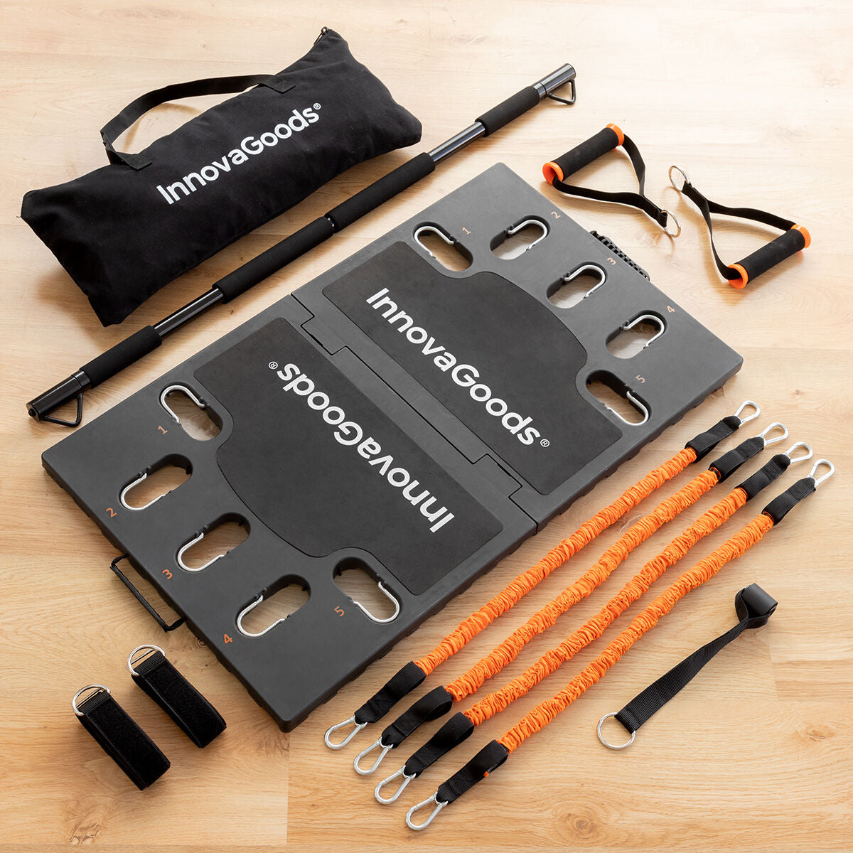 Integrovaný přenosný tréninkový systém s průvodcem cvičením Gympak Max InnovaGoods-6