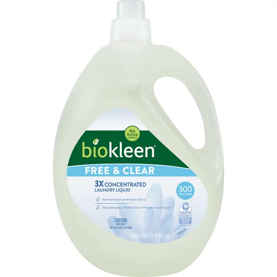 biokleen LAUNDRY LIQUID - FREE & CLEAR - 300 LOADS