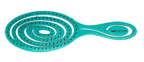 Bass BIO-FLEX Swirl Teal| Swirl Shape Hairbrush with Plant Based Handle