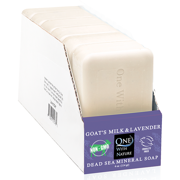 One With Nature Goat's Milk & Lavender Dead Sea Mineral Soap
