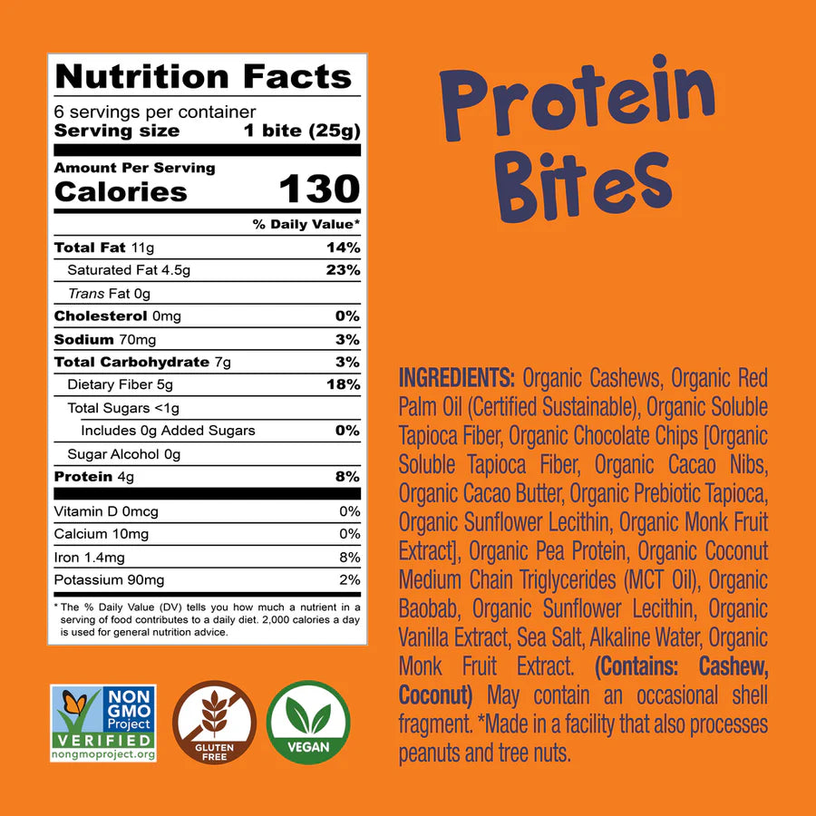 BHU Foods Chocolate Chip Cookie Dough Bites ( 6 X 5.29 OZ )