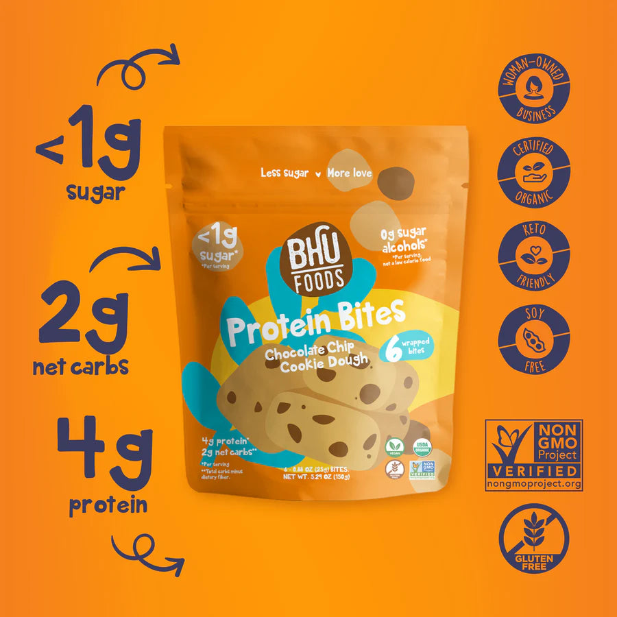 BHU Foods Chocolate Chip Cookie Dough Bites ( 6 X 5.29 OZ )