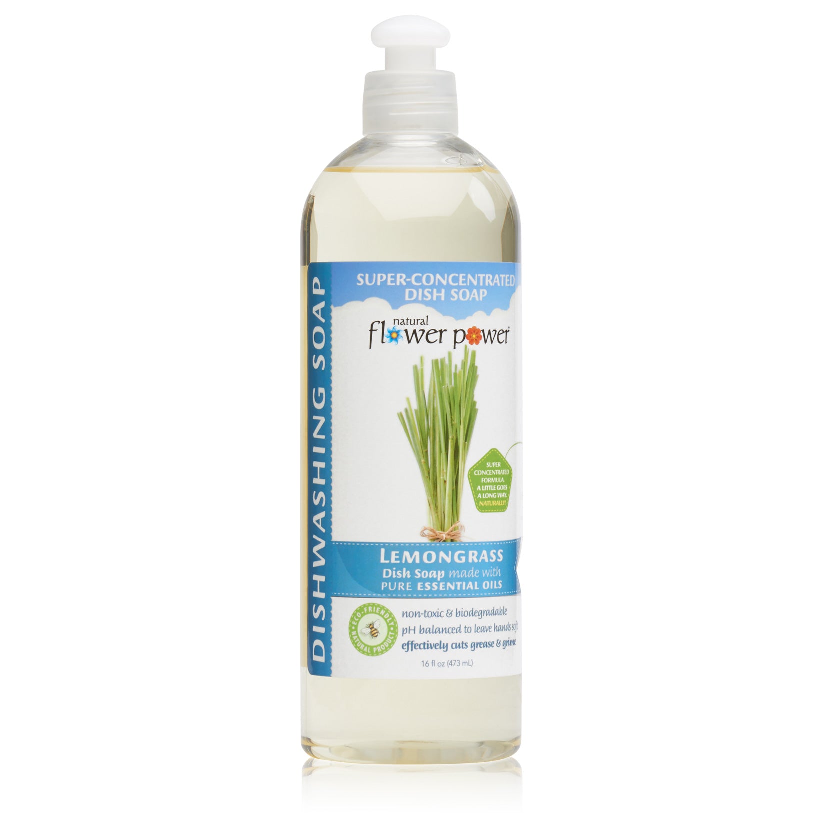 Natural Flower Power Lemongrass Natural Dish Soap ( 9 X 16 OZ )