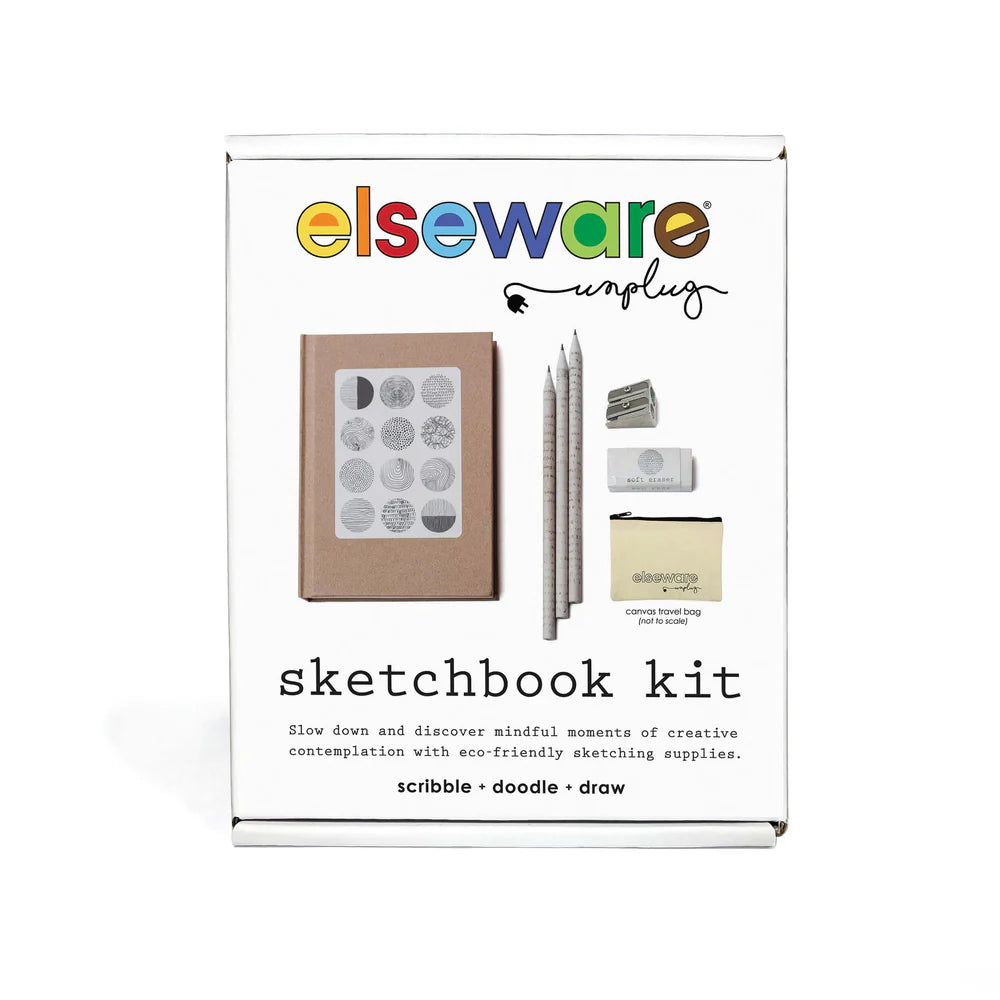Sketchbook Art Kit - scribble + doodle + draw set with paper & pencils