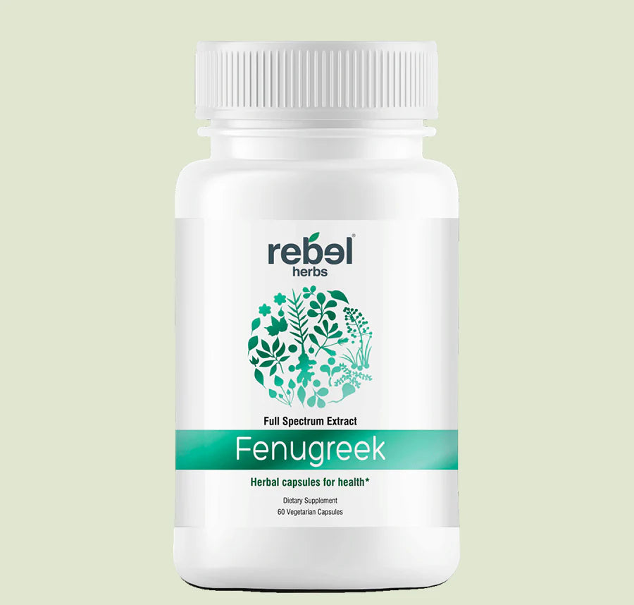 Rebel Herbs Organic Fenugreek Vegetarian Capsules - 60 Count