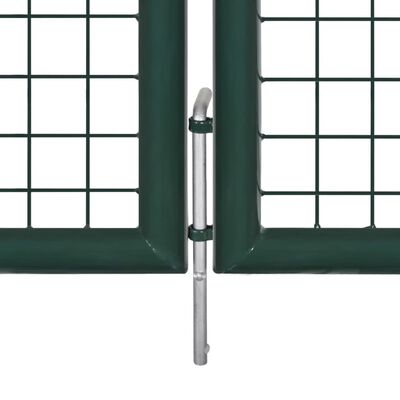 vidaXL Mesh Garden Gate Galvanized Green Outdoor Fence Barrier Multi Sizes