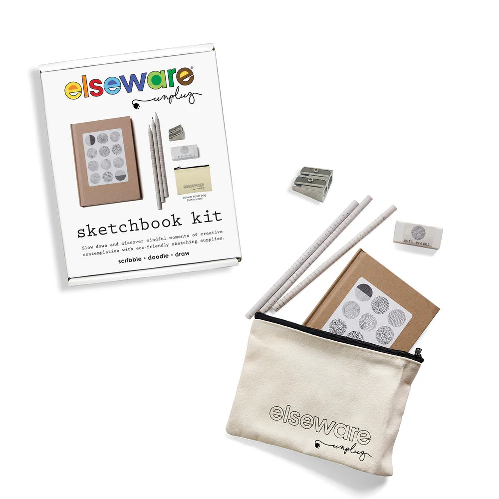 Sketchbook Art Kit - scribble + doodle + draw set with paper & pencils