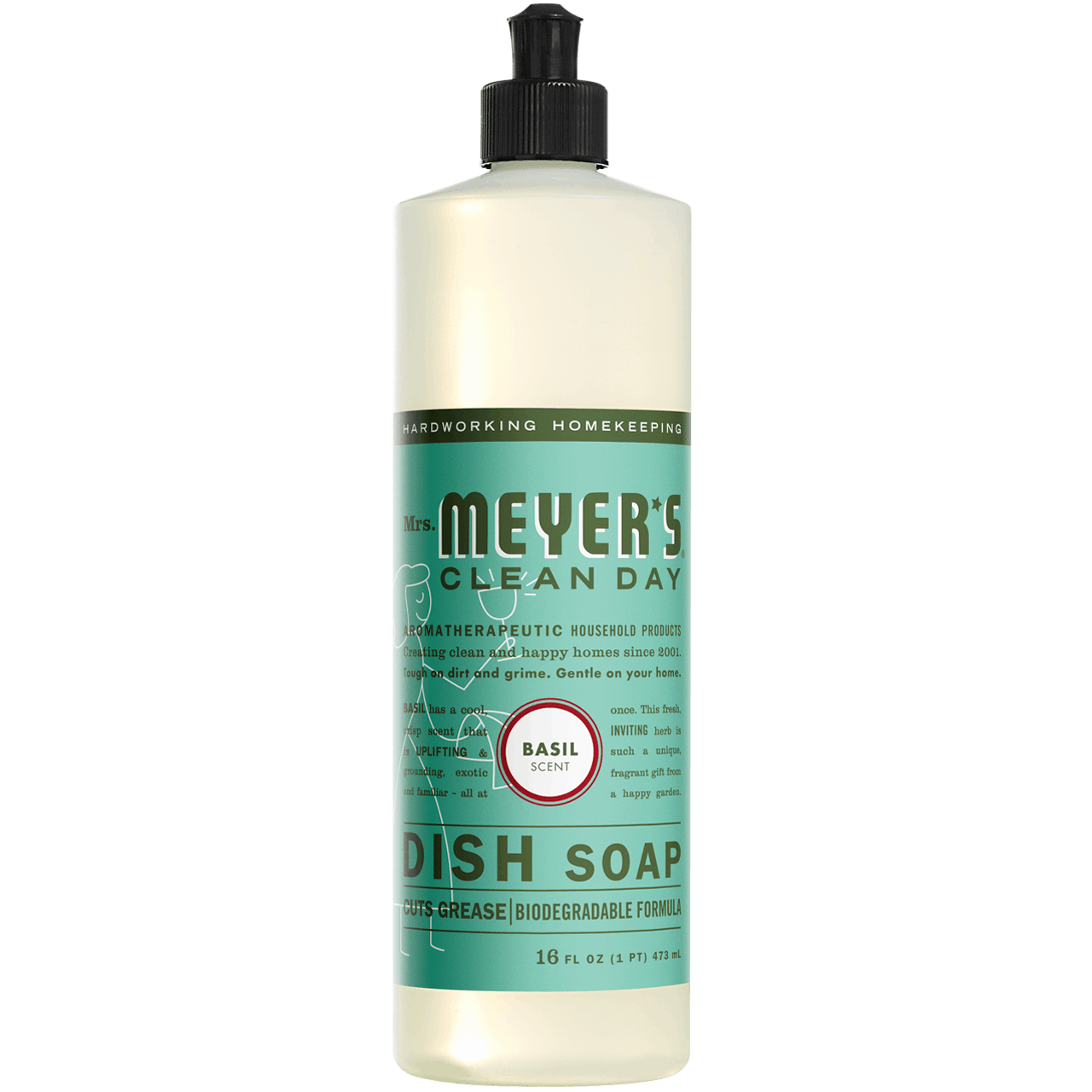 Mrs. Meyer's Basil Liquid Dish Soap (6x16 Oz)