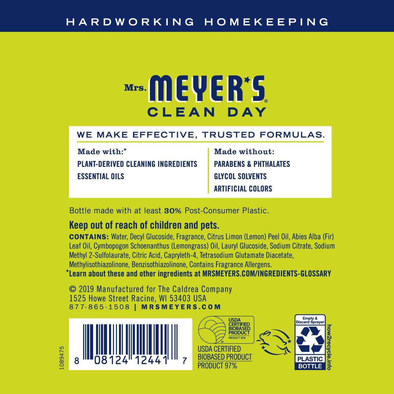 Mrs. Meyer's Lemon Verbena Multi-Surface Everyday Cleaner ( 6 X 16 OZ )