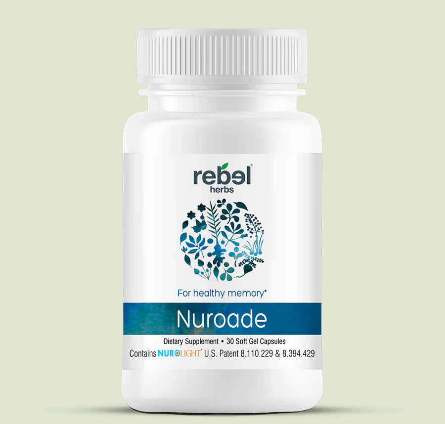 Rebel Herbs Organic Nuroade Capsules for Healthy Memory - 30 Count