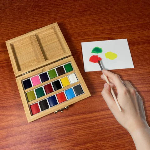 Watercolor Set - Bamboo Case (18 colors)