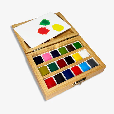 Watercolor Set - Bamboo Case (18 colors)