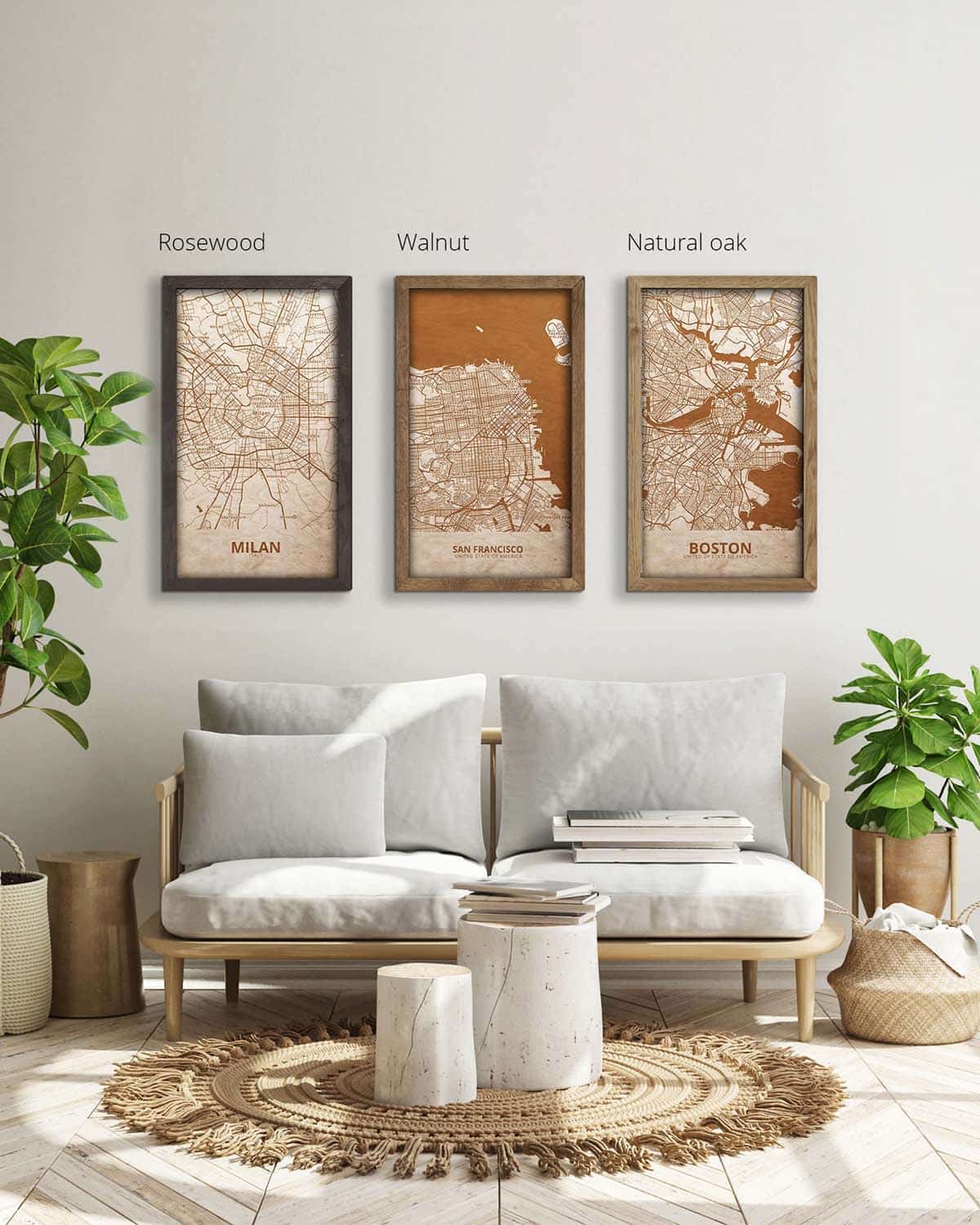 Wooden Street Map of San Francisco- Urban City Plan 5
