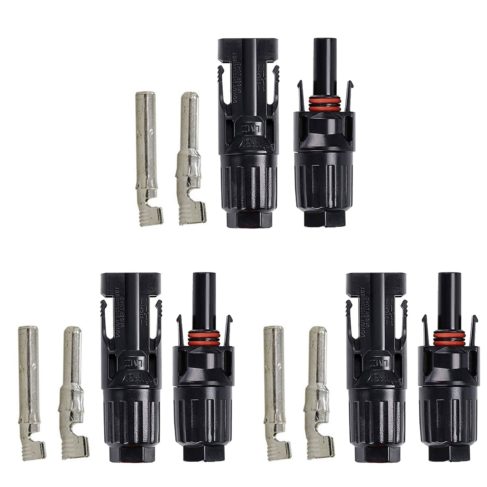 ACOPOWER 3 Pairs PV Connectors, Male/Female Solar Panel Cable Connectors-0