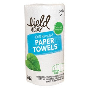 Field Day Custom Size 100% Recycled Paper Towel Single Roll (24x1 Pack)-0