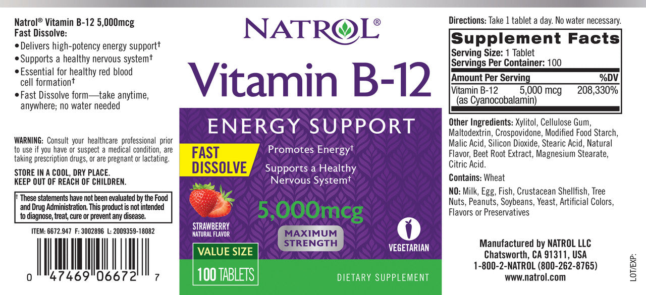 NATROL VIT B12 DSLV 5000 ( 1 X 100 TAB  )-5