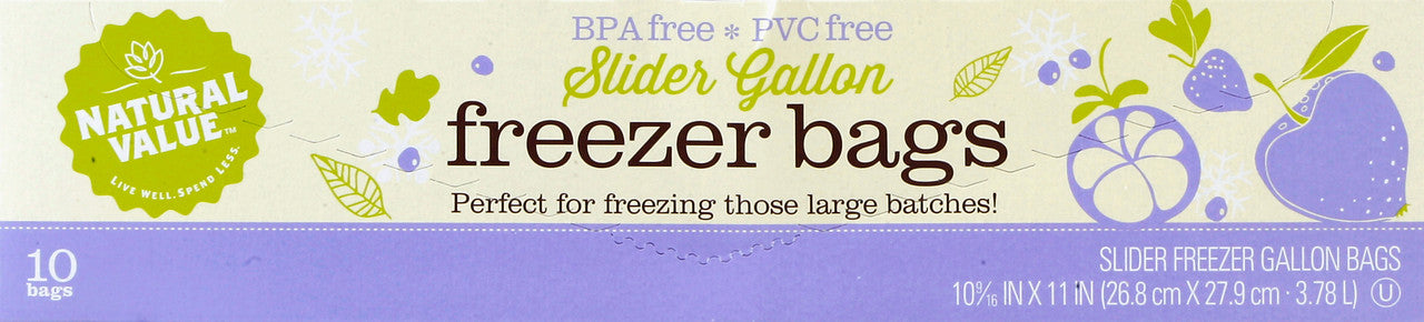 Natural Value Slider Gallon Freezer Bags (12x10 Ct)-1