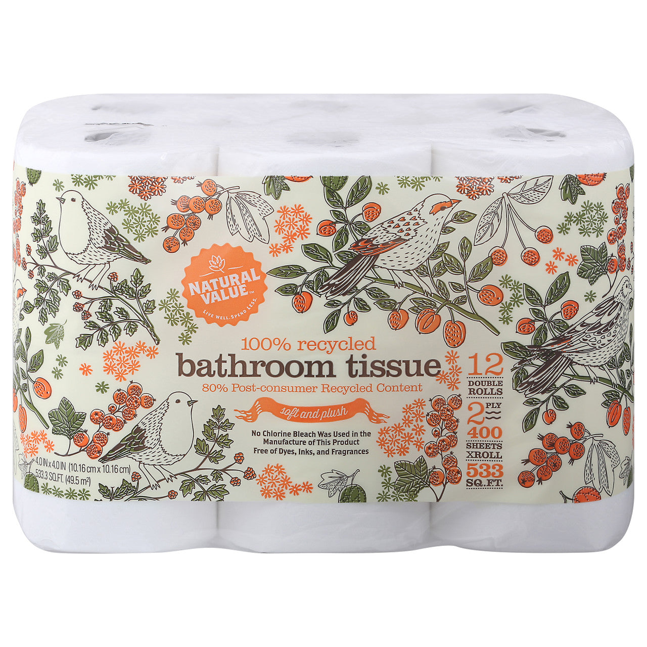 Natural Value 400Ct/Roll Bth Tissue (4x12Pack )-1