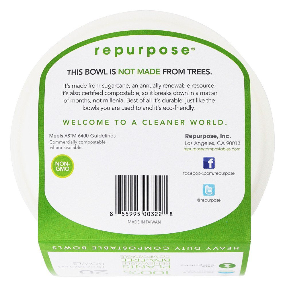 Repurpose Compostable Bowls 16 Oz (12X20 Ct)-1
