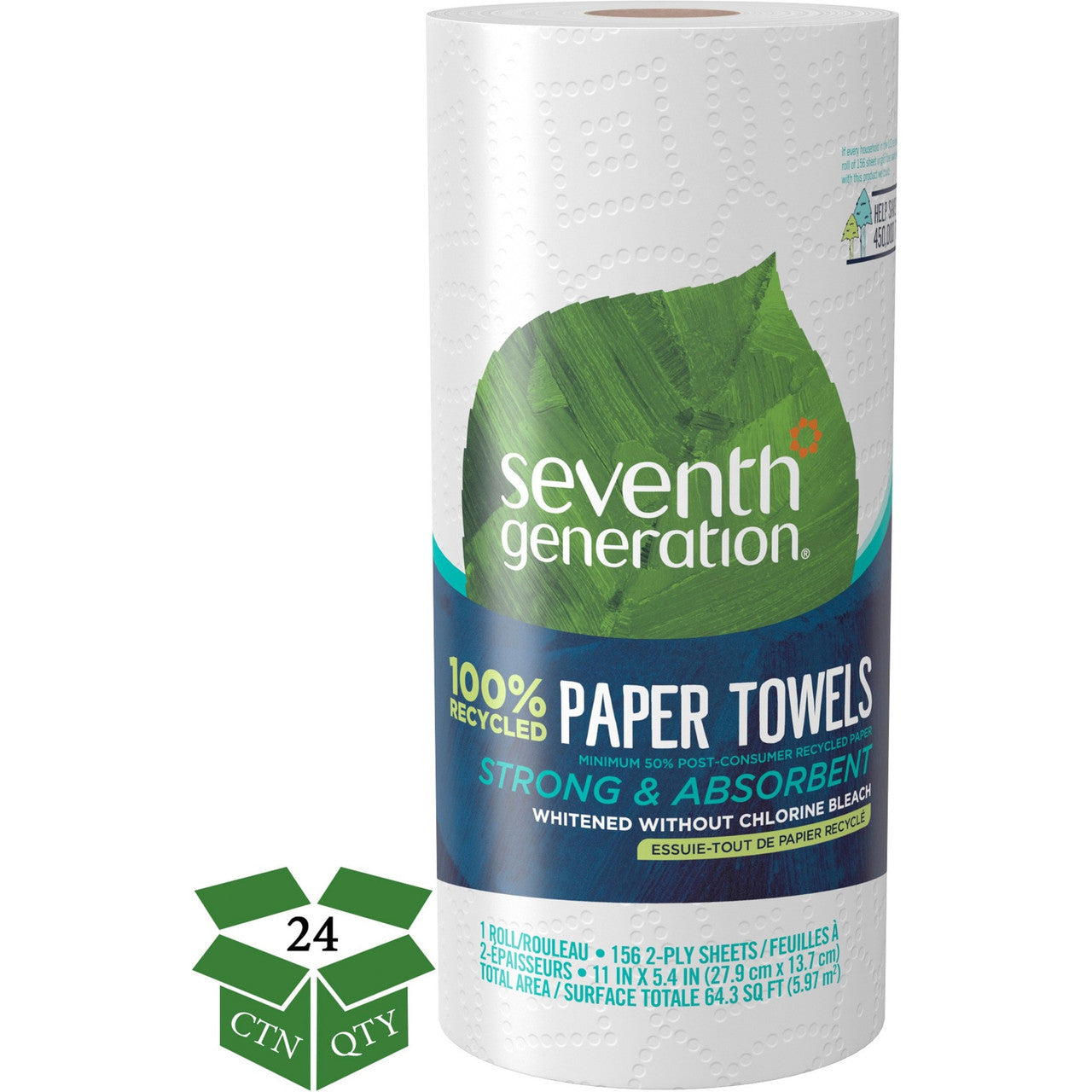 Seventh Generation Paper Towels,100% Recycled,156Shts (24x156 CT)-0