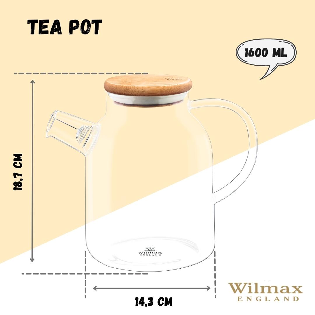 Thermo Glass Teapot 54 Fl Oz | High temperature and shock resistant-12
