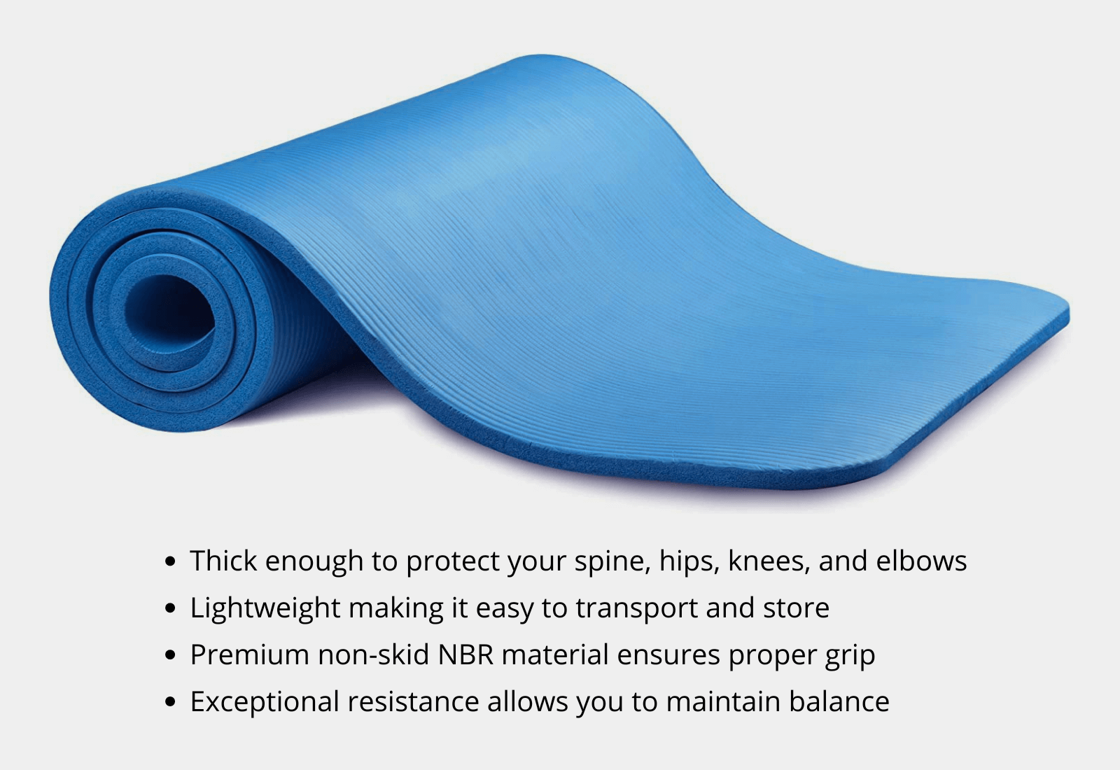 Thick Yoga and Pilates Exercise Mat with Carrying Strap-4