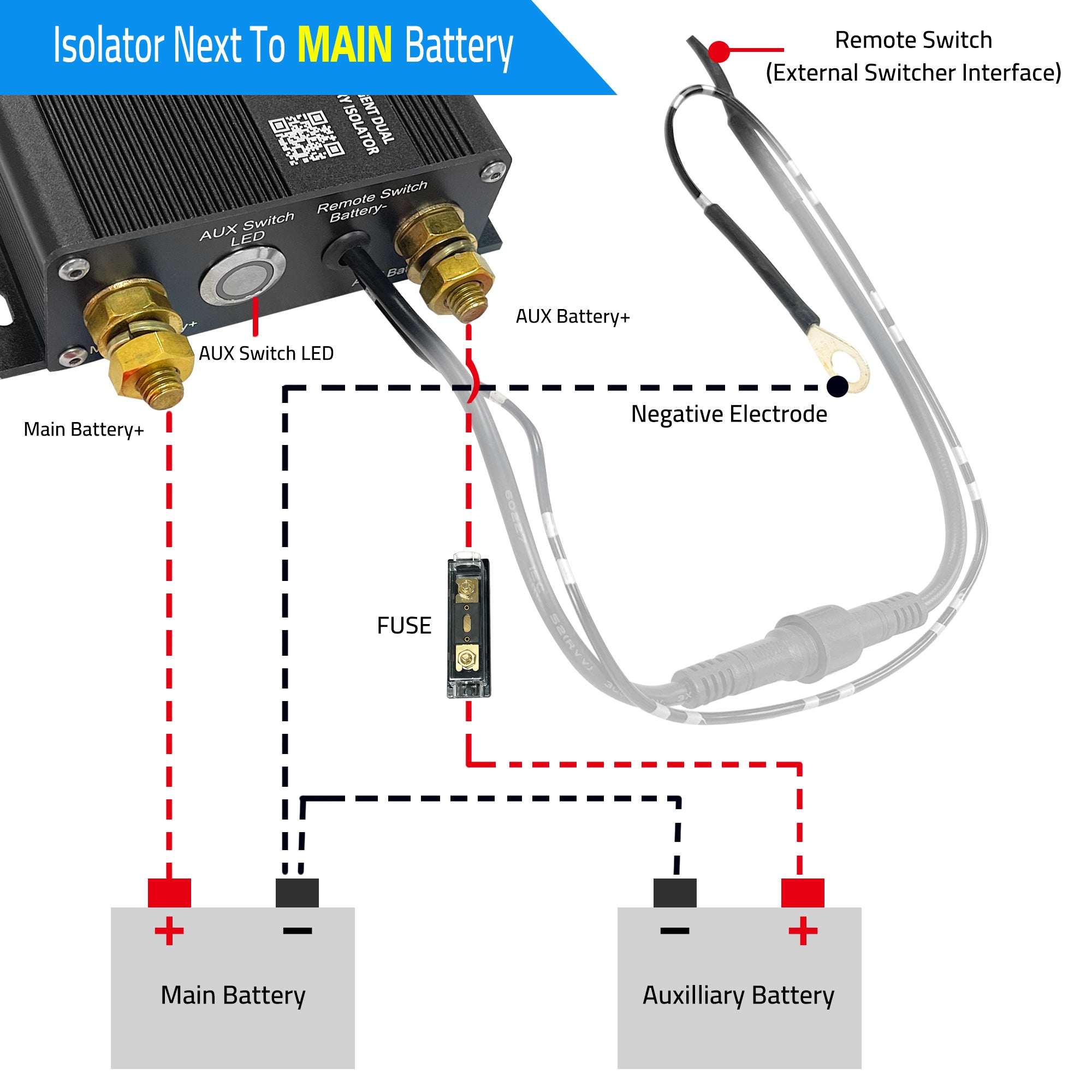 ACOPOWER Dual Battery Isolator Kit, 12V 200 Amp Voltage Sensitive Complete VSR Double Battery Smart Automatic Charger Fit SUV Marine Car UTV ATV RV Boat Camper Truck-2