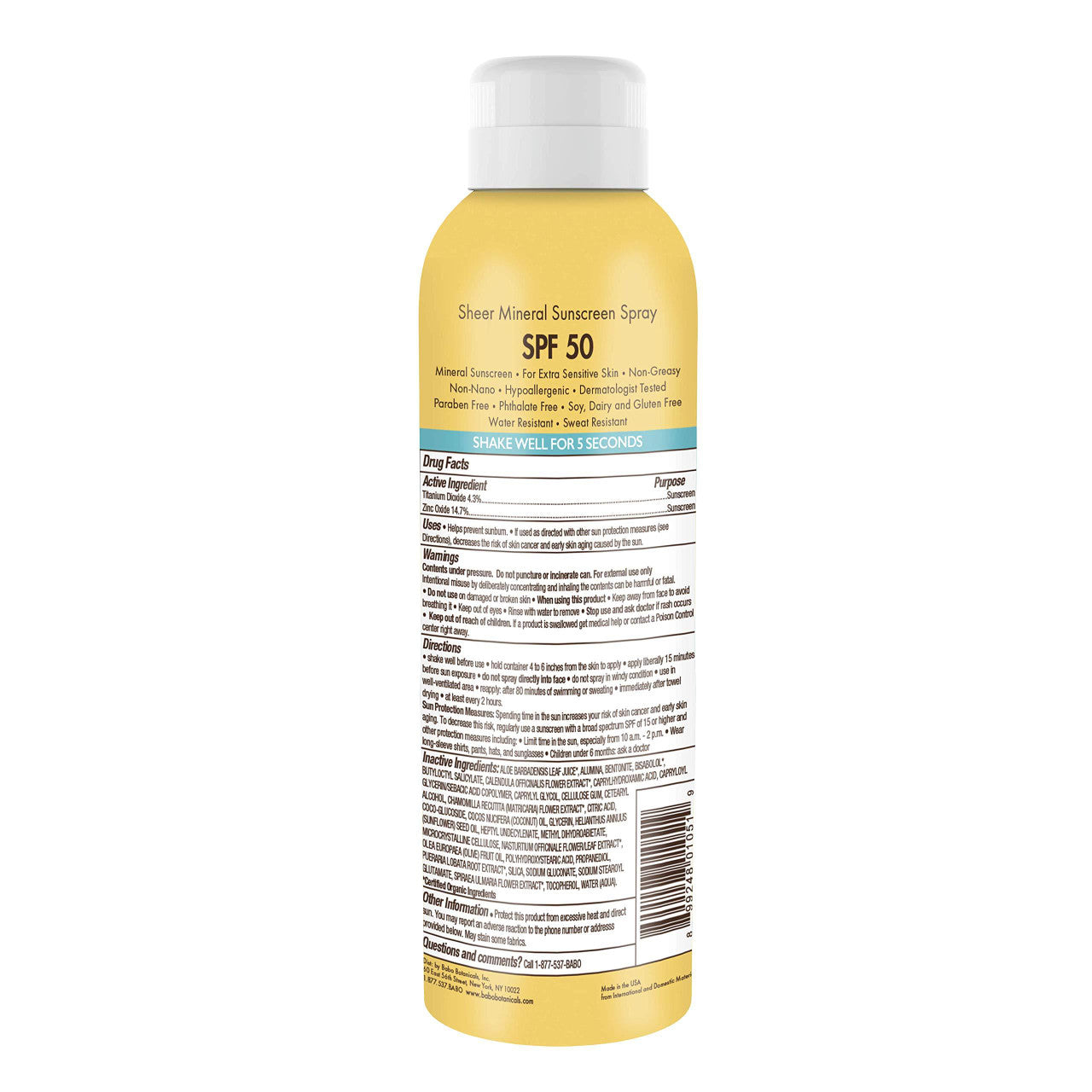 BAB SUNSCRN SPRAY SPF 50 ( 1 X 6 OZ   )-1