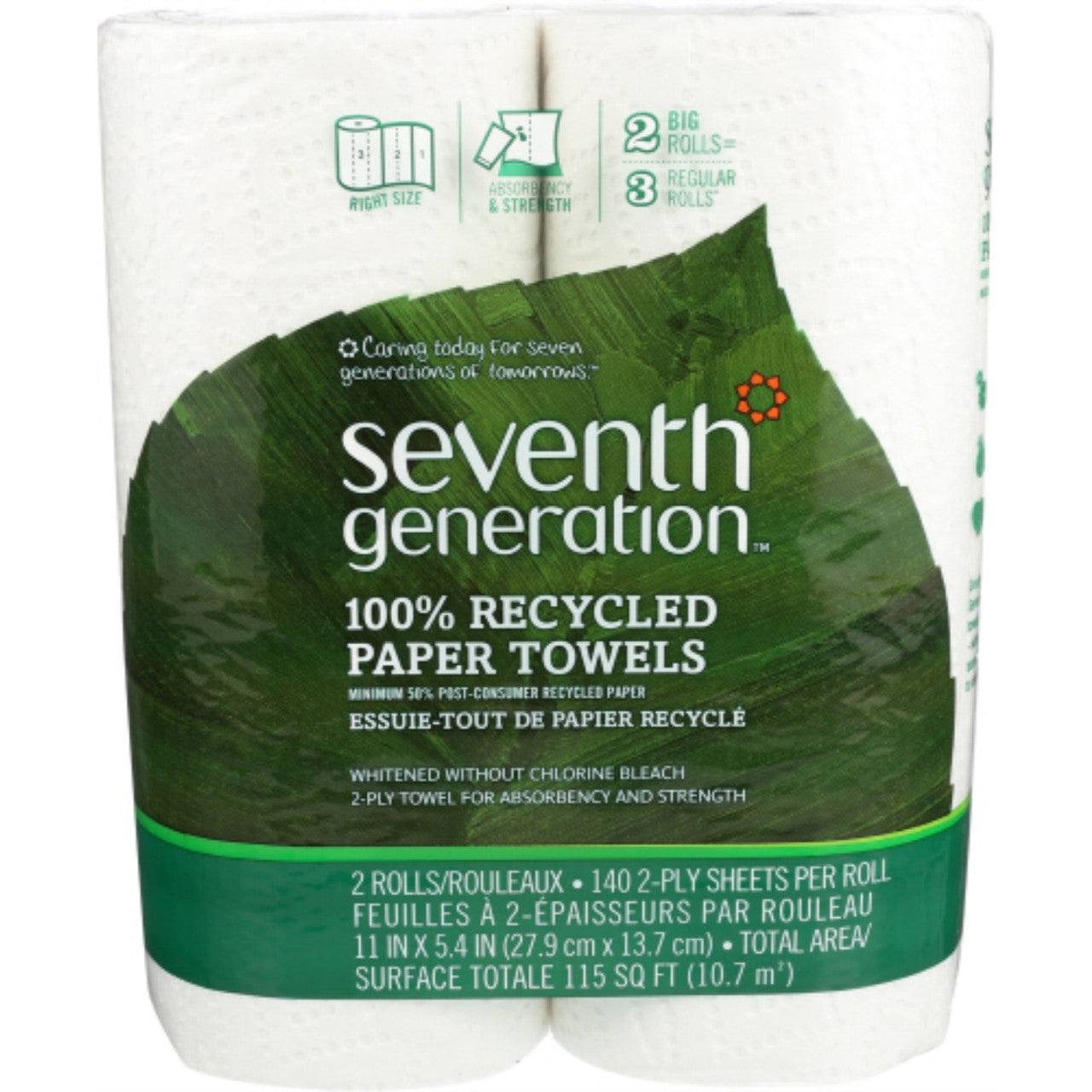 Seventh Generation Paper Towels,100% Recycled 140shts (12x2 CT)-0