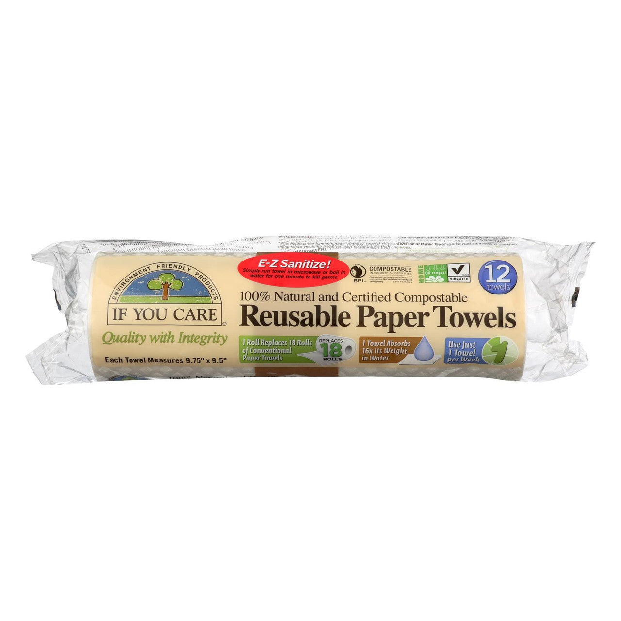 IUC REUSBL PPR TOWEL NAT ( 8 X 12 CT   )-1