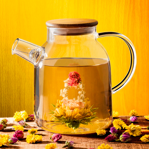 Thermo Glass Teapot 54 Fl Oz | High temperature and shock resistant-0