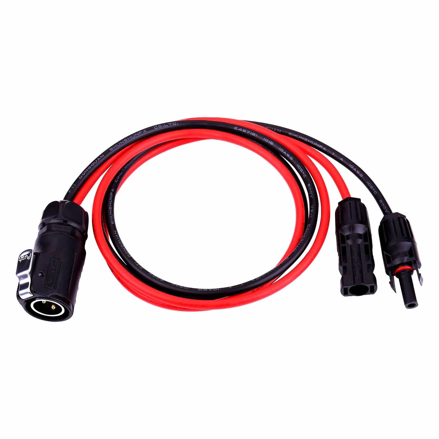 ACOPOWER HY-AS-MC 2 Pin Power Industrial Circular Connector to Solar Panel Cable Adapte, Black-0