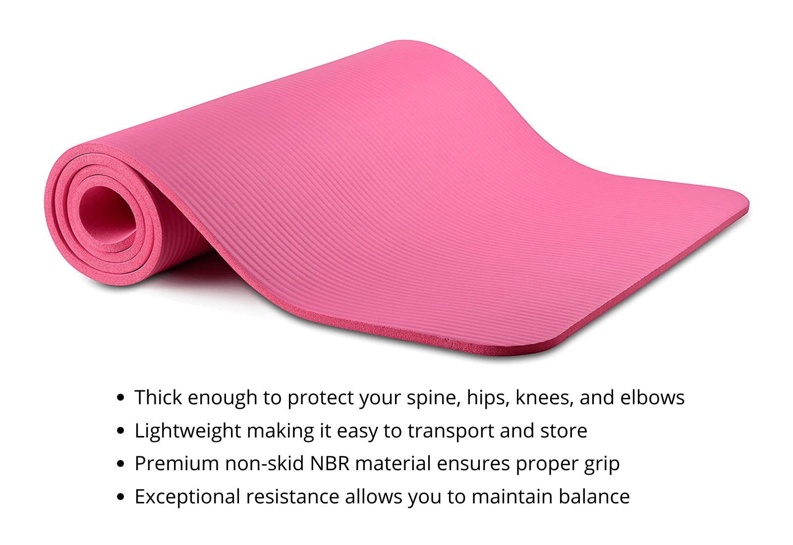 Thick Yoga and Pilates Exercise Mat with Carrying Strap-12