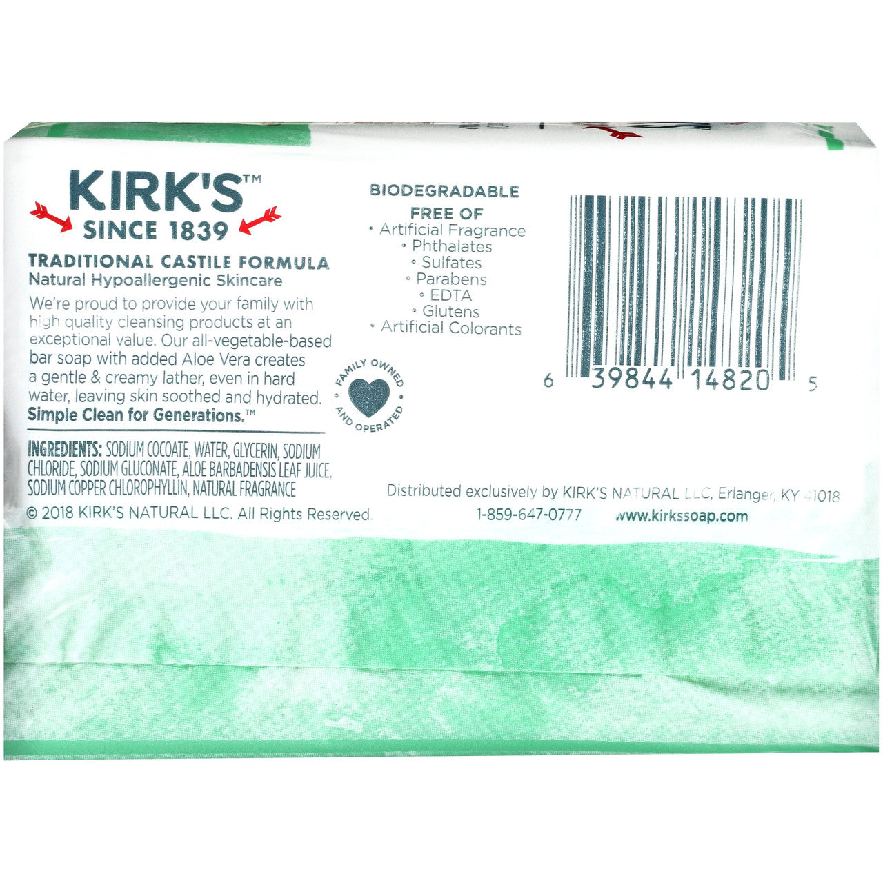 Kirk's Original SAloe Castile Bar  (1x3 PACK)-2