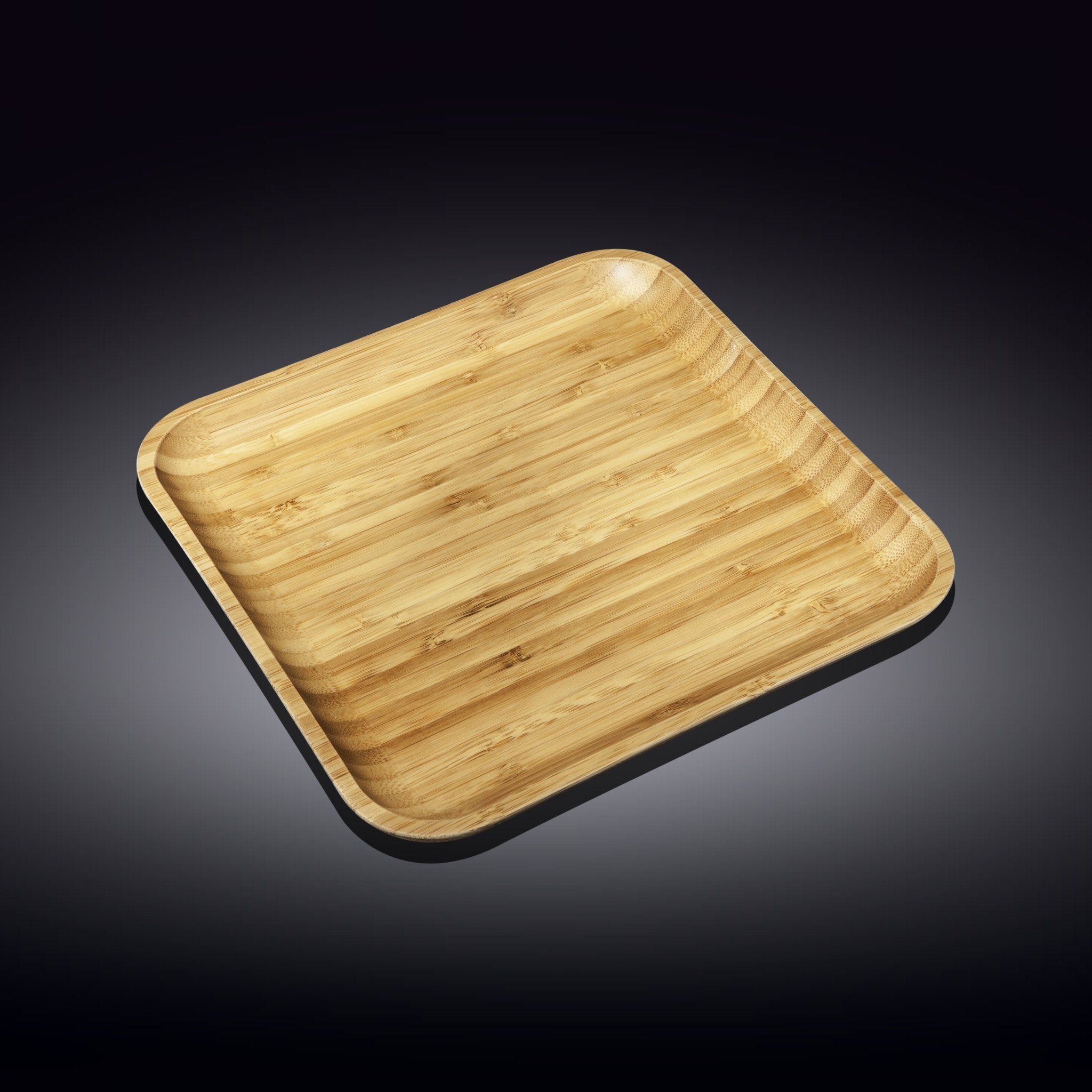 Set Of 6 Bamboo Square Platter 12" inch X 12" inch | For Appetizers / Barbecue / Steak-6