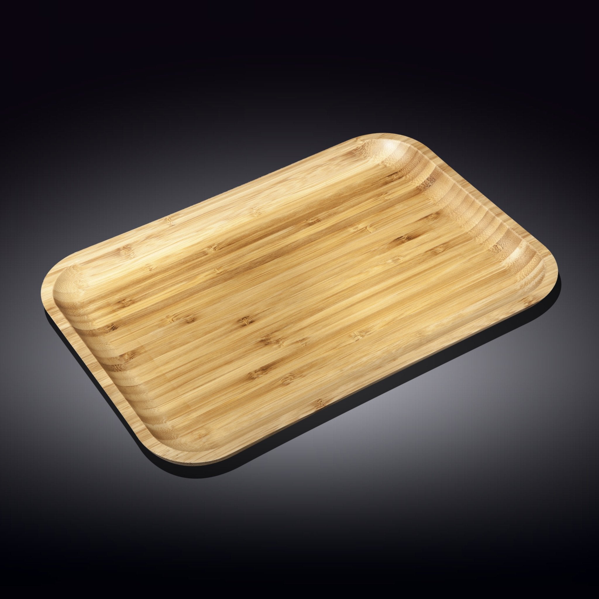 Set Of 3 Bamboo Platter 13" inch X 9" inch | For Appetizers / Barbecue / Burger Sliders-1