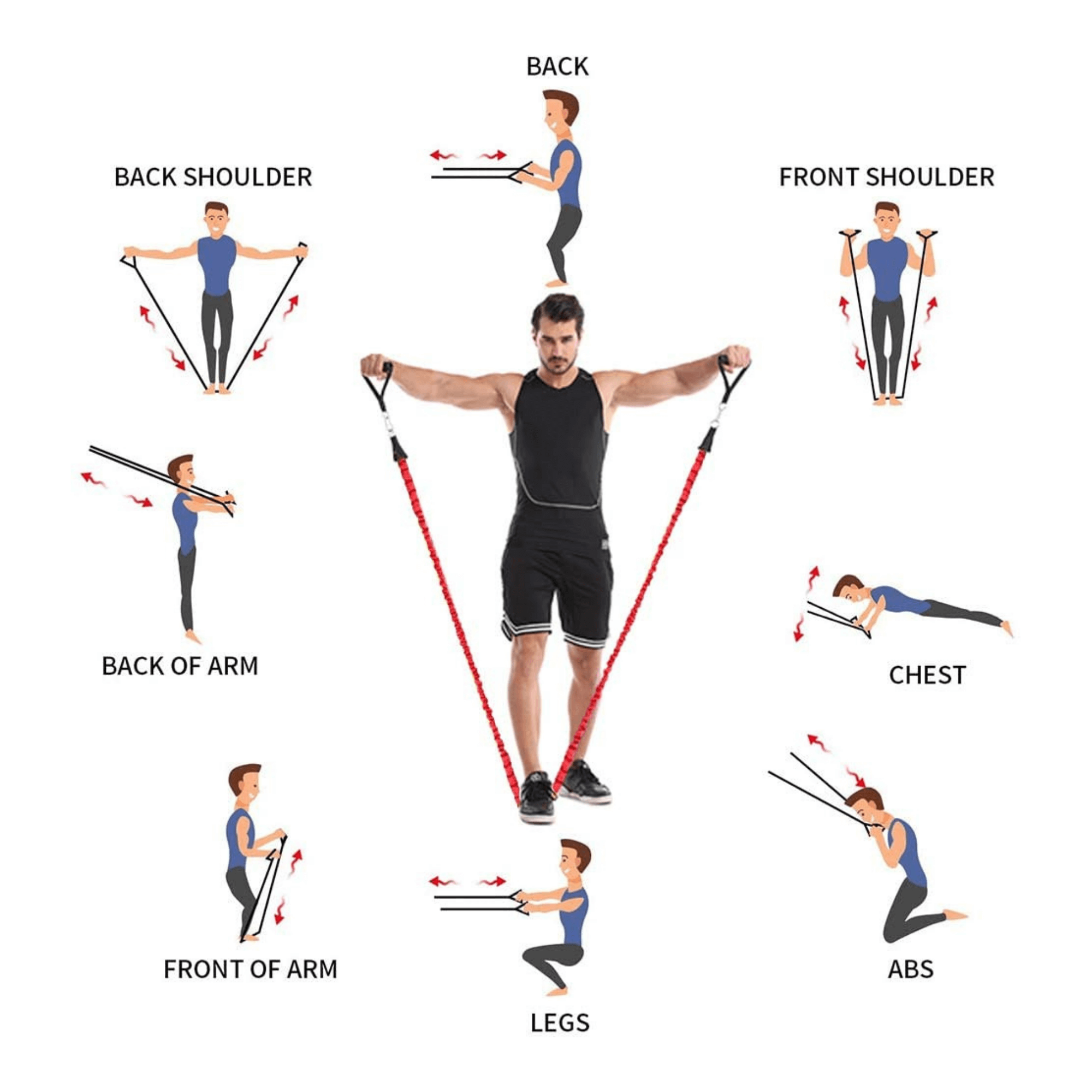 12-Pcs Resistance Band Home Workout Set-2