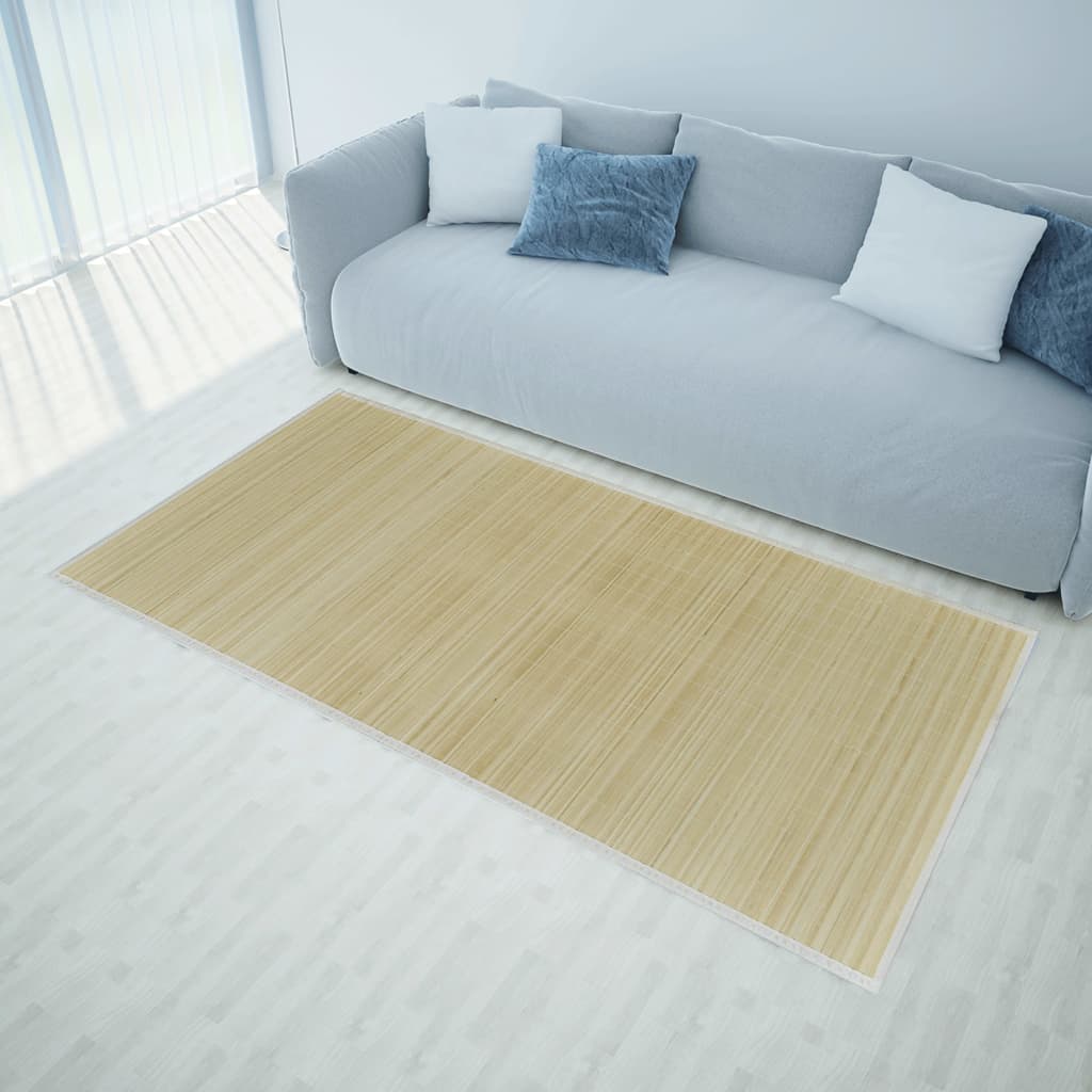 vidaXL Rug Non-sliding Bamboo Carpet 39.4"x63"/63"x90.6" Light Brown/Brown-1