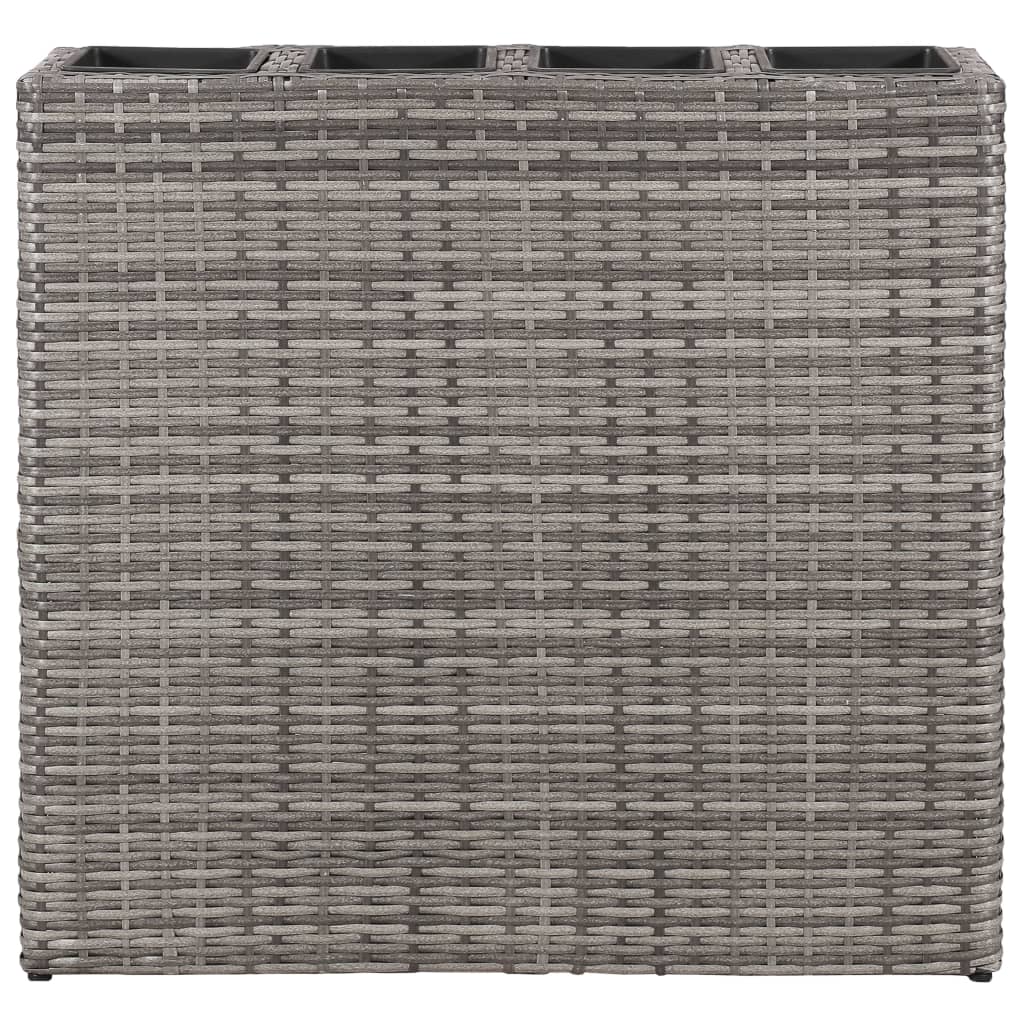 vidaXL Garden Planter w/ 4 Pots Poly Rattan Flower Box Raised Bed Multi Colors-8