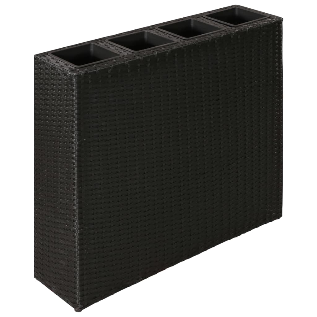 vidaXL Garden Planter w/ 4 Pots Poly Rattan Flower Box Raised Bed Multi Colors-0