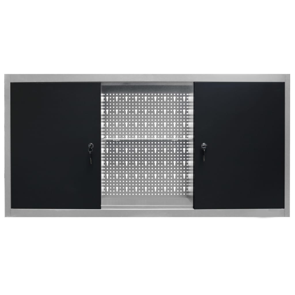 vidaXL Wall Mounted Tool Cabinet Tool Organizer with Shelves Tool Storage-3