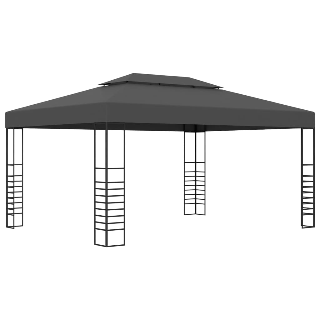 vidaXL Gazebo Marquee Patio Garden Shelter Tent 118.1"/236.2" White/Anthracite-6