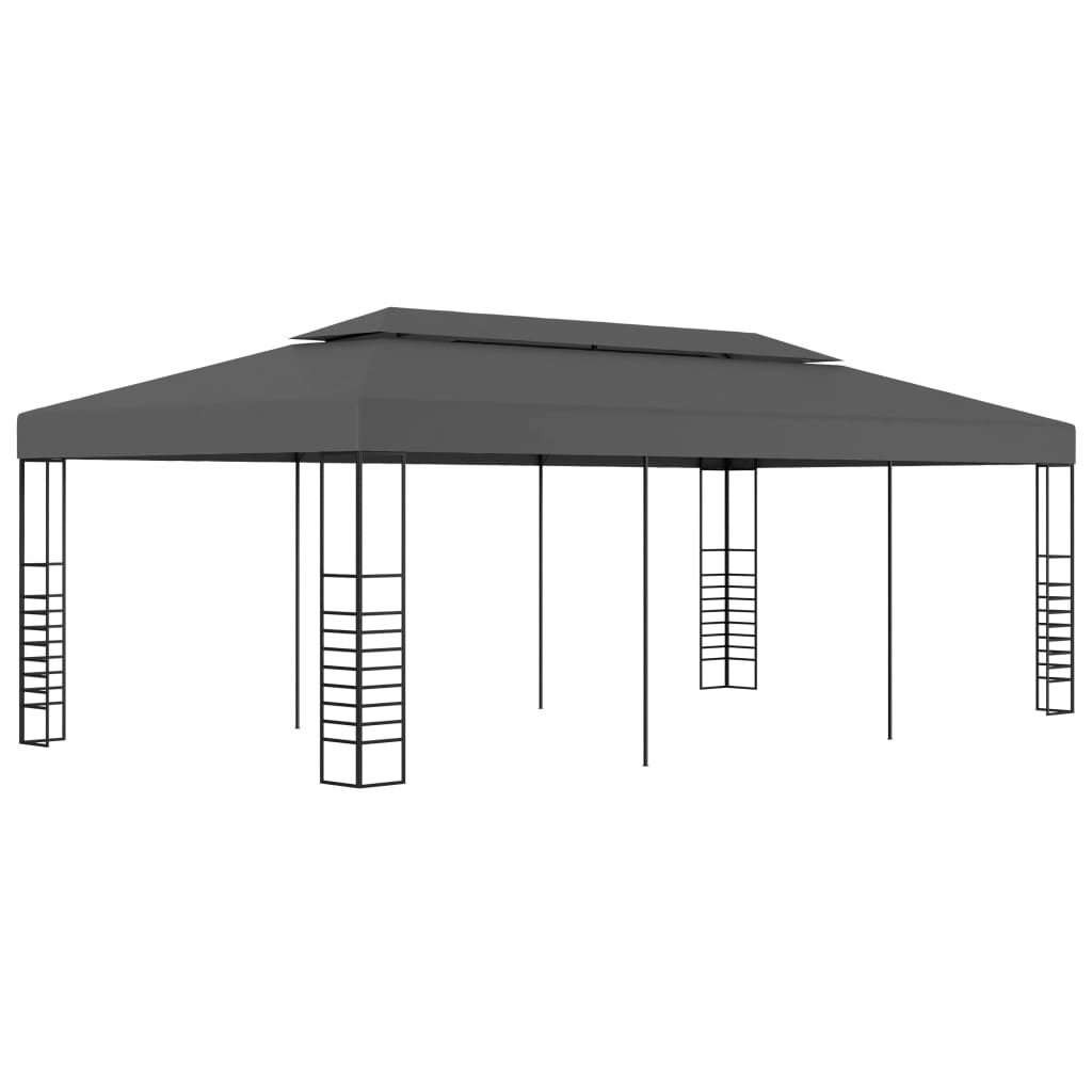 vidaXL Gazebo Marquee Patio Garden Shelter Tent 118.1"/236.2" White/Anthracite-9