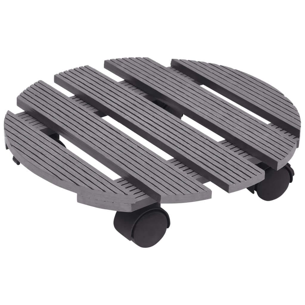 vidaXL Plant Trolleys 2 pcs Gray Ø11.8"x3" WPC-1