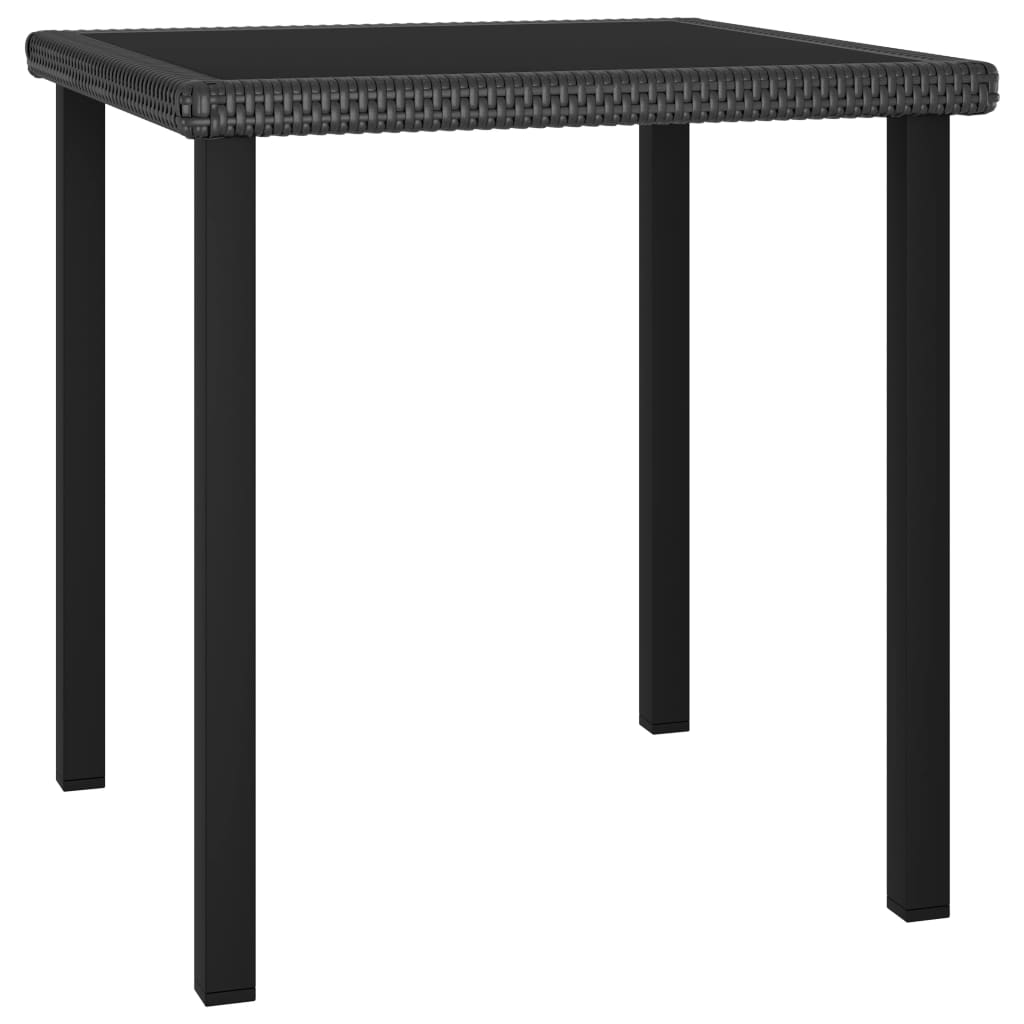 vidaXL Garden Dining Set 3/5 Piece Poly RattanOutdoor Dinner Seat Black/Gray-4