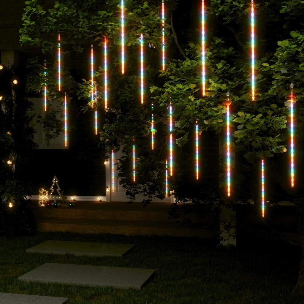 vidaXL 1/8/20x Meteor Lights 288 LEDs Indoor Outdoor Multi Colors 11.8"/19.7"-6