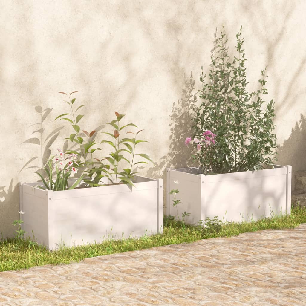 vidaXL Garden Planters 2 pcs 39.4"x19.7"x19.7" Solid Wood Pine-4