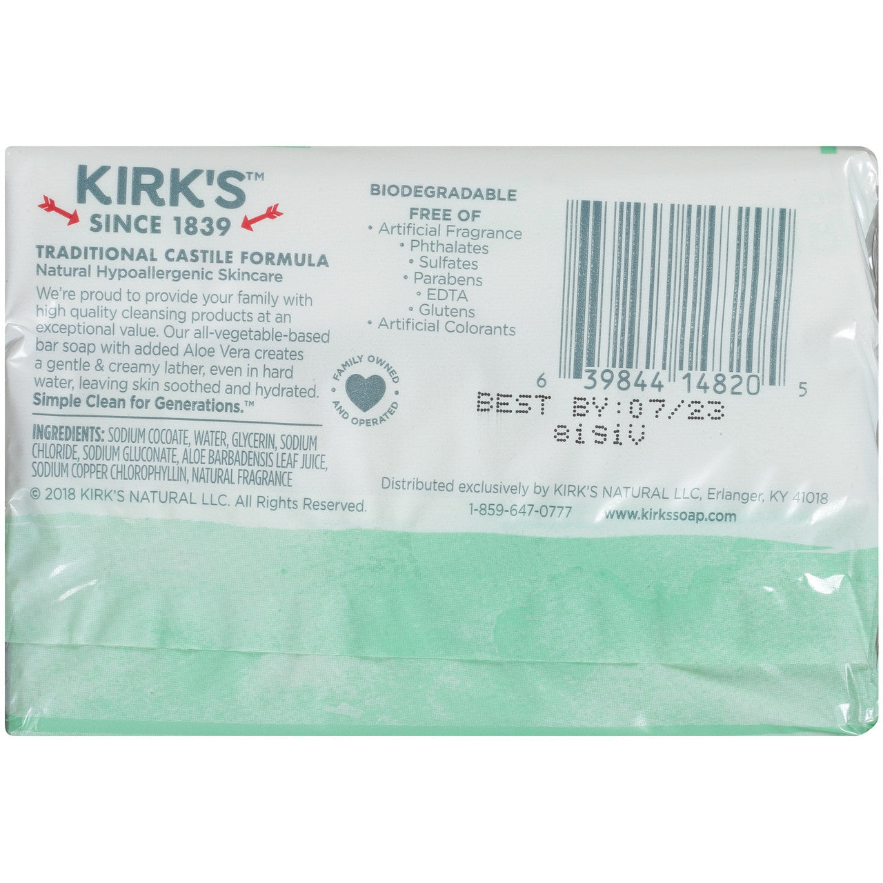 Kirk's Original SAloe Castile Bar  (1x3 PACK)-1